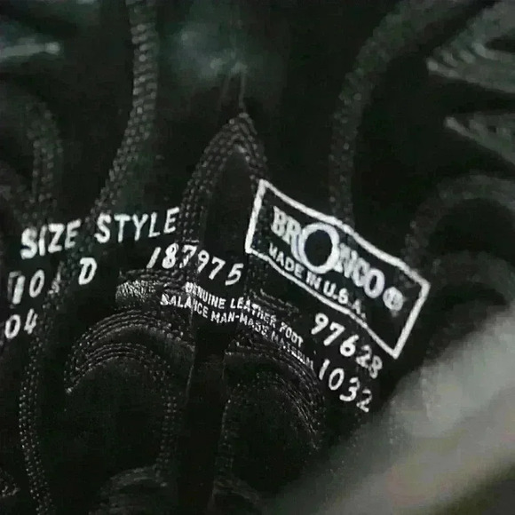 Bronco Men's Black Leather Cowboy Western Boots Size US 10 D - Picture 9 of 10